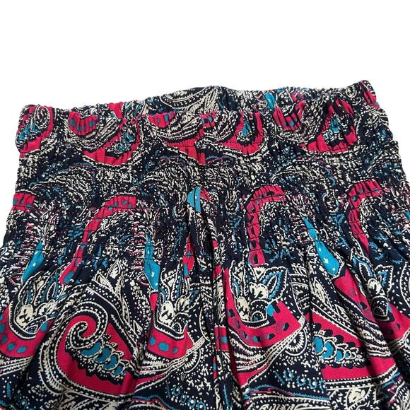 Vintage Boho Paisley Smocked Waist Pants Size M - Picture 3 of 5